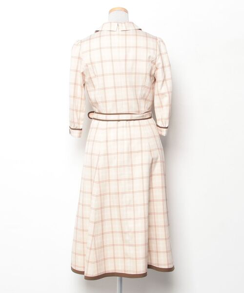 「LAISSE PASSE」 7分袖ワンピース 36 ベージュ レディース_画像2