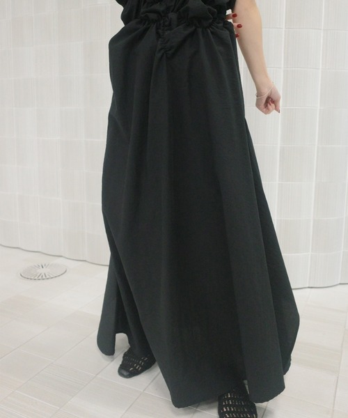 Ameri（アメリ） ワンピース BUMPY GATHER FLARE DRESS : ZOZOTOWN