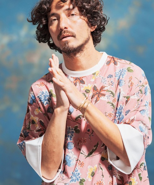 「Jih Nunc」 7分袖Tシャツ L ブルー メンズ_画像9
