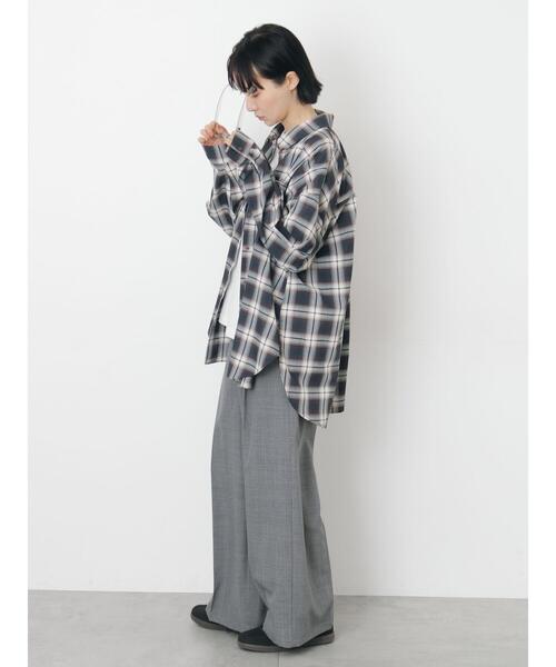 グレー系パターン入りワイドパンツ Samansa Mos2（サマンサモスモス） ワイドパンツ パンツ 「イージー