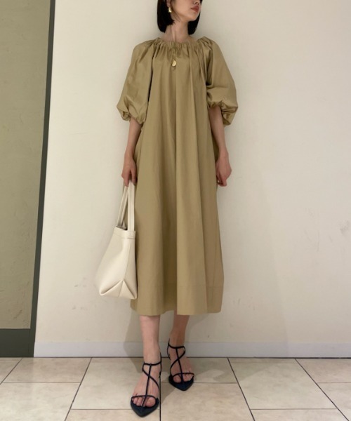 「Mila Owen」 7分袖ワンピース ONE SIZE ベージュ レディース_画像4