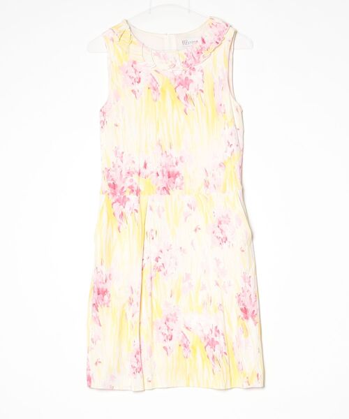 RED VALENTINO ノースリーブワンピース イエロー 42 RED VALENTINO（レッドヴァレンティノ） 花柄ノースリーブワンピース
