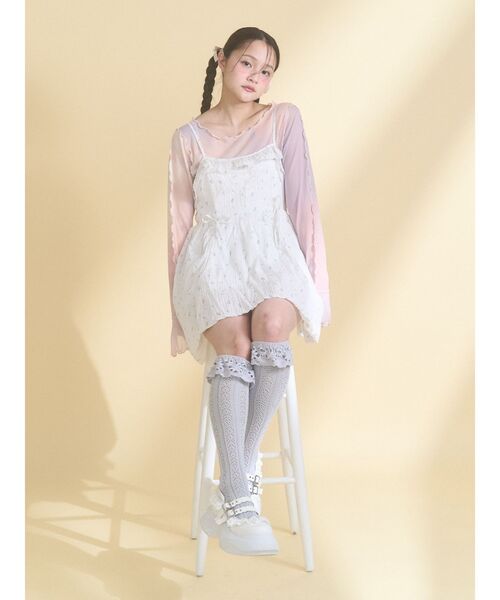 ハイソックス 靴下 靴下屋×merry jenny flower lace knit sock レディース | merry jenny | 08