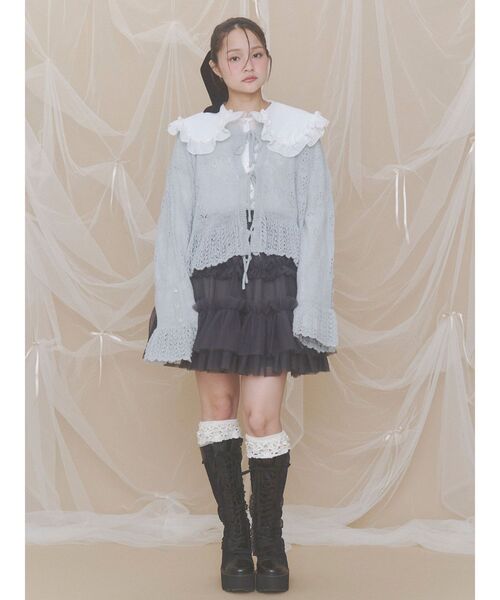 ハイソックス 靴下 靴下屋×merry jenny flower lace knit sock レディース | merry jenny | 19