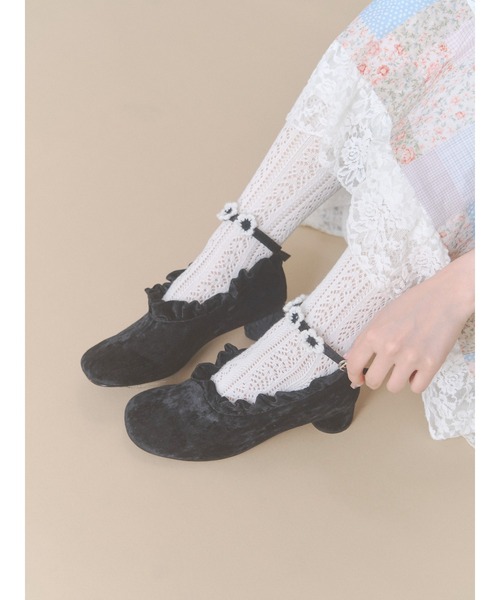 ハイソックス 靴下 靴下屋×merry jenny flower lace knit sock レディース | merry jenny | 04