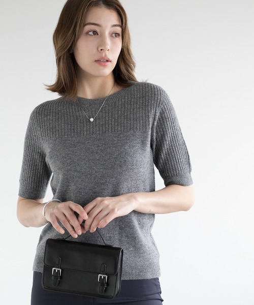 「DECADE CLASSIC」 半袖ニット MEDIUM ダークグレー レディース | DECADE CLASSIC