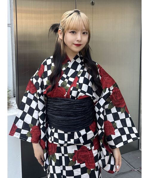 【jouetieオリジナル】 ✨ローズチェッカーセパレート浴衣セット✨格子柄✨ jouetie（ジュエティ） 「jouetieオリジナル」ローズチェッカー