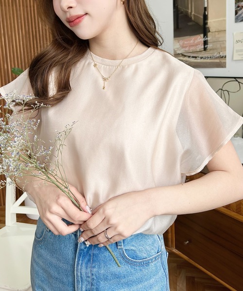 moment+ 半袖ブラウス M ベージュ レディース : ZOZOTOWN Yahoo!店 