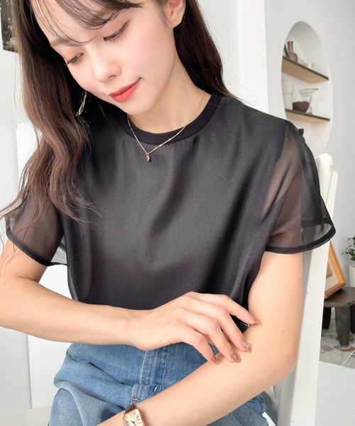 「moment+」 半袖ブラウス M ベージュ レディース_画像4