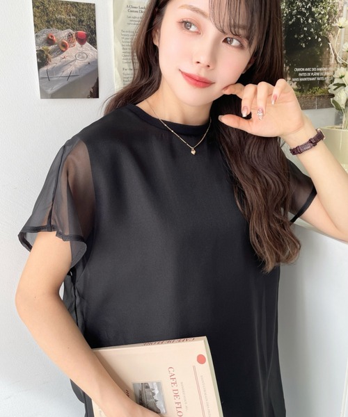 「moment+」 半袖ブラウス M ベージュ レディース_画像5
