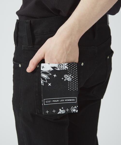 「5351 POUR LES HOMMES」 スキニーデニムパンツ 46 ブラック メンズ_画像6