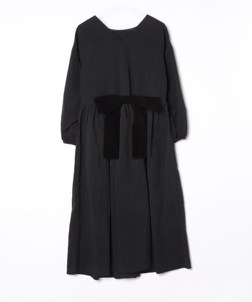 「CAROLINA GLASER」 長袖ワンピース ONE SIZE ブラック レディース_画像2