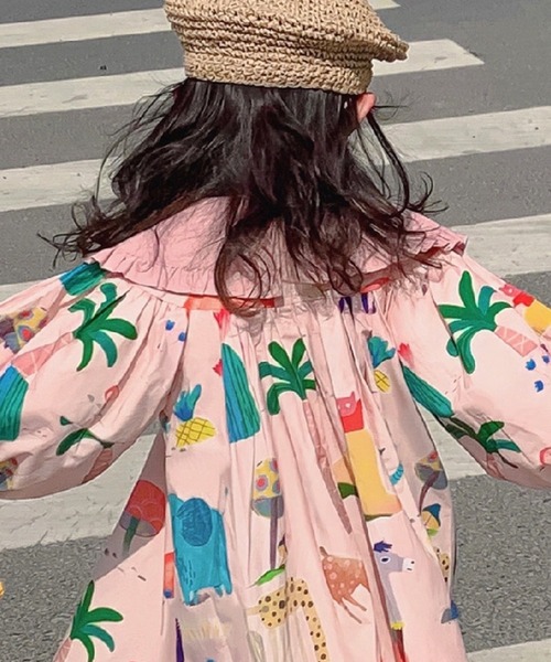 「aimoha」 「KIDS」長袖ワンピース 140 ピンク キッズ_画像2