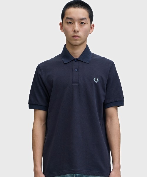 極美品✨ フレッドペリー イングランド製 長袖 ポロシャツ 42 黒×ブルー FRED PERRY（フレッドペリー） ポロシャツ The Fred Perry Shirt - M3