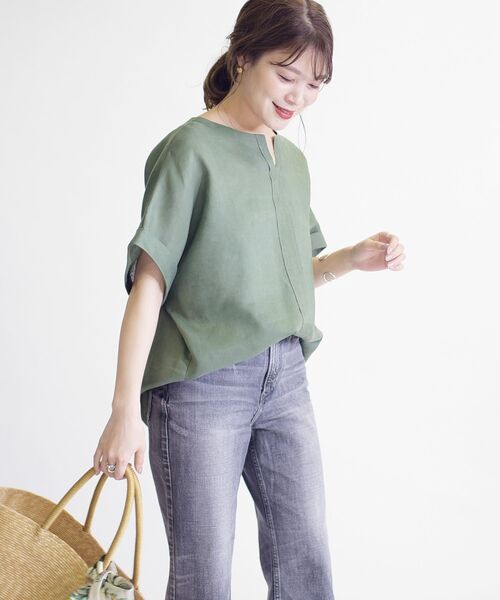LiSA　ネストローブ リネン ドルマンスリーブブラウス シャツ 2way nest robe リネンドルマンスリーブ2wayブラウス - メルカリ