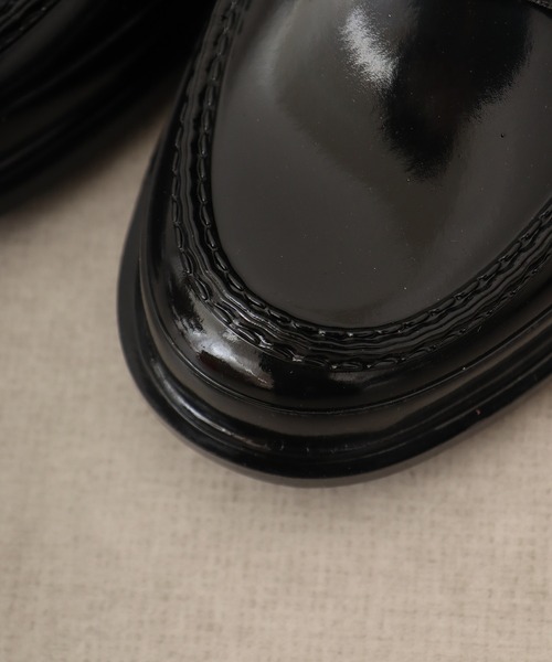 新品HUNTER ブラック ローヒールバイカーグロス HUNTER（ハンター） 長靴 レインブーツ グロスペニーローファー