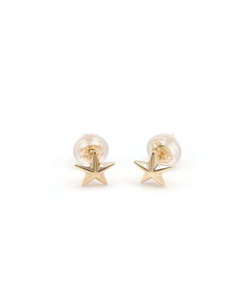 queite ピアス K10 イエローゴールド 星と月のピアス「queite