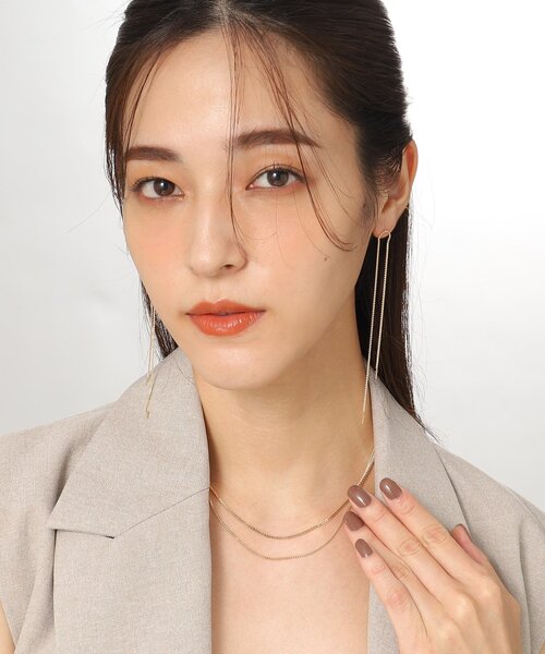 ネックレス K10ライトフランコドレープ ネックレス レディースの画像