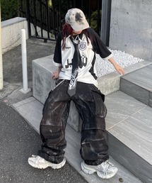 [送料込] Handmade Dirty washing denim XU カーゴパンツ 「XU」dirty washing denim cargo pants メンズ