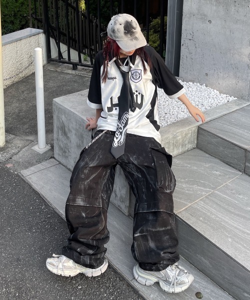 大特価放出！ XU メンズ pants cargo denim washing 「XU」dirty カーゴパンツ パンツ