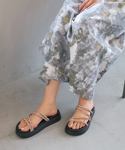 carino（カリーノ） サンダル 厚底ビジューサンダル レディース