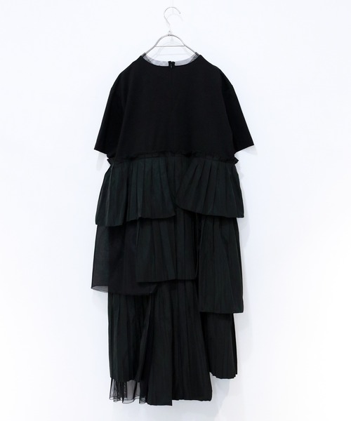 Marilyn Moon ドレス ラッフルプリーツレイヤードドレス