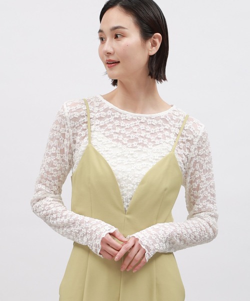LAKOLE tシャツ 花柄シアージャガードプルオーバー / 110279