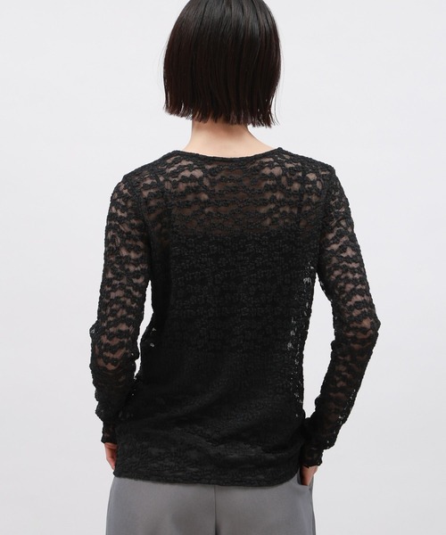 LAKOLE tシャツ 花柄シアージャガードプルオーバー / 110279