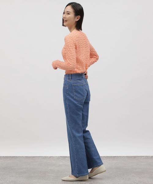 tシャツ レトロフラワー柄シアープルオーバー レディース LAKOLE tシャツ 花柄シアージャガードプルオーバー / 110279