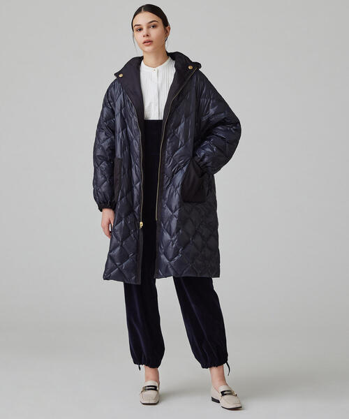 TOMORROWLAND」 ダウンコート 36 ネイビー レディース ダウンジャケット