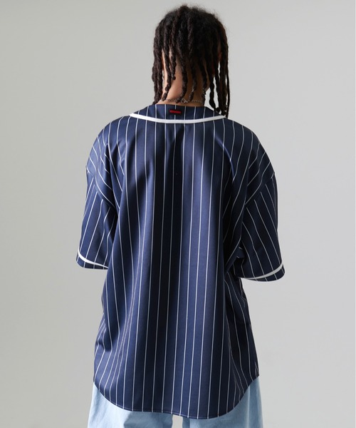 FUBU（フブ） シャツ ブランド ロゴ ワッペン 刺繍 ライン ストライプ