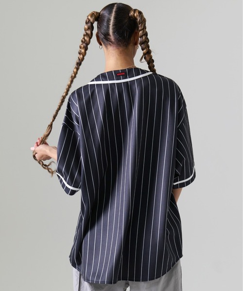 FUBU（フブ） シャツ ブランド ロゴ ワッペン 刺繍 ライン ストライプ