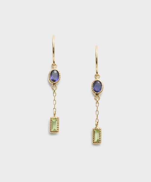 未使用 NOJESS K10アイオライト ペリドットピアス NOJESS（ノジェス） ピアス K10アイオライト／ペリドットピアス