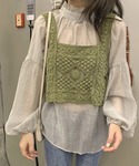 キャミソール タンクトップ スクエアネック ビスチェの詳細画像1
