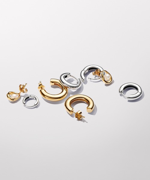 PANDORA（パンドラ） ピアス ラウンド シルバー ハギ― フープ ピアス