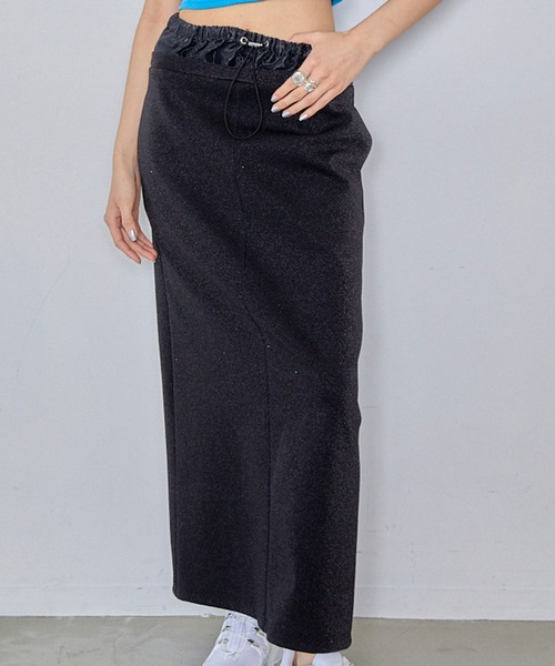 THINGS THAT MATTER/ グリッターナロースカート GLITTER JERSEY LAYERED NARROW SKIRT | | STORE | THINGS THAT