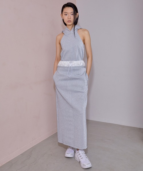 THINGS THAT MATTER スカート GLITTER JERSEY LAYERED NARROW