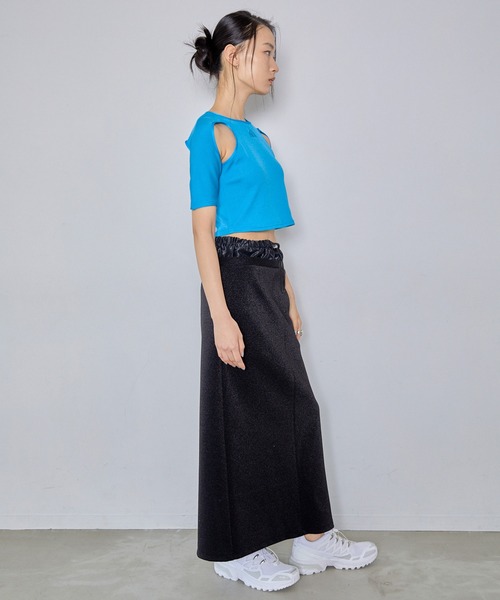 グリッターナロースカート THINGS THAT MATTER スカート GLITTER JERSEY LAYERED NARROW