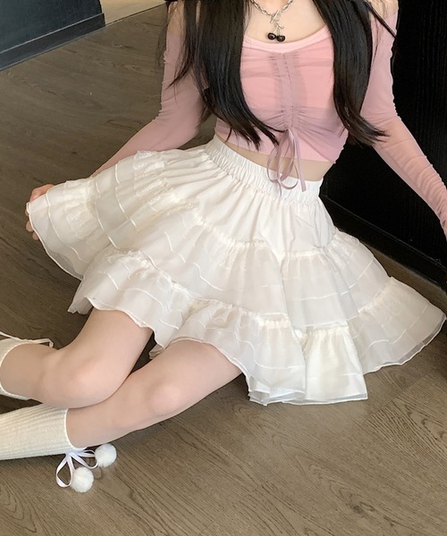 泉様おまとめ買い☆インパン付き フリルレーススカート ホワイト ⭐︎新品✨インパン付き フリルレーススカート ホワイト - メルカリ