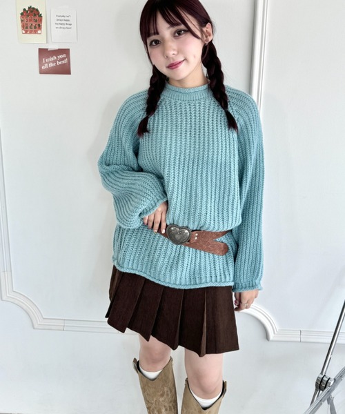 SOLLON.（ソルロン） ニット セーター 裾カールニットトップス