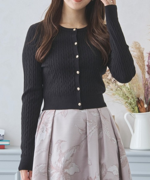 美品 MISCH MASCH♡カーディガン MISCH MASCH カーディガン ケーブルクロップドカーデ/MM438404