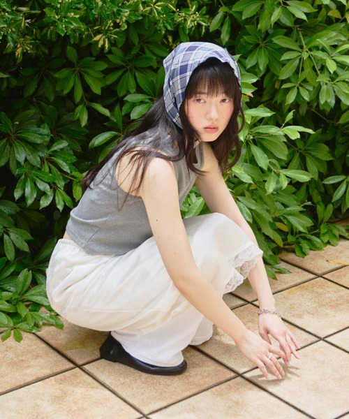 giunon クラッシュサテンレーススカート GIUNON スカート crushed satin lace skirt / クラッシュサテン