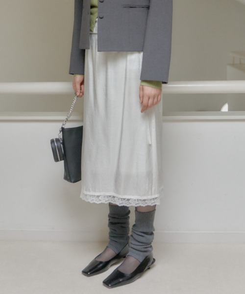 サテンレースミニスカート　moripon. サテンレースミニスカート moripon. - メルカリ