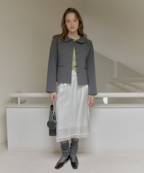 giunon クラッシュサテンレーススカート GIUNON スカート crushed satin lace skirt / クラッシュサテンレース