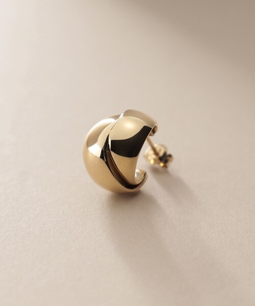 COCOSHNIK（ココシュニック） ピアス K10フォールディング フープ