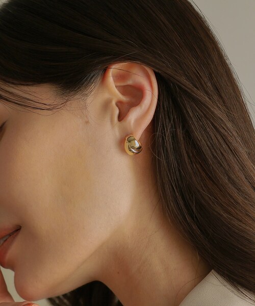 COCOSHNIK（ココシュニック） ピアス K10フォールディング フープ