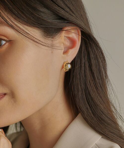 COCOSHNIK（ココシュニック） ピアス K10フォールディング フープ