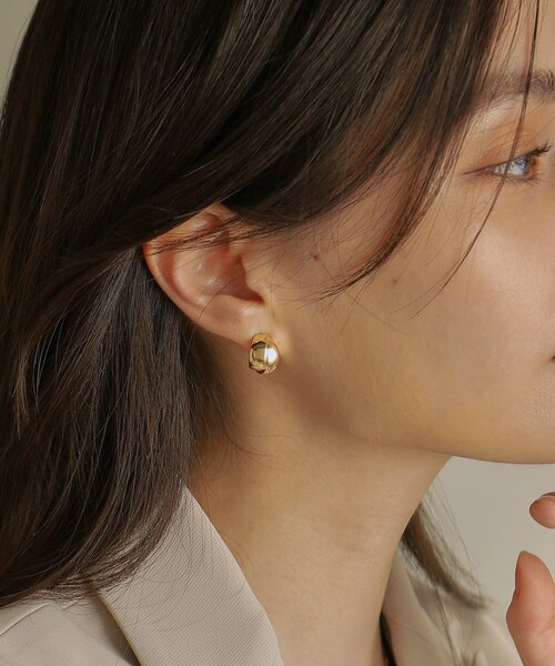 COCOSHNIK（ココシュニック） ピアス K10フォールディング フープ