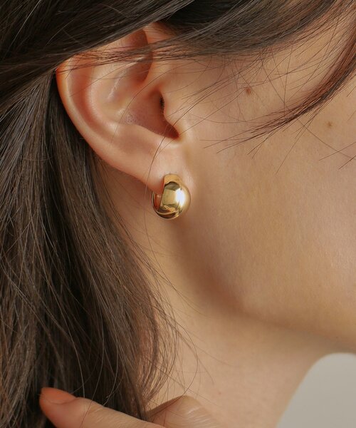 COCOSHNIK（ココシュニック） ピアス K10フォールディング フープ