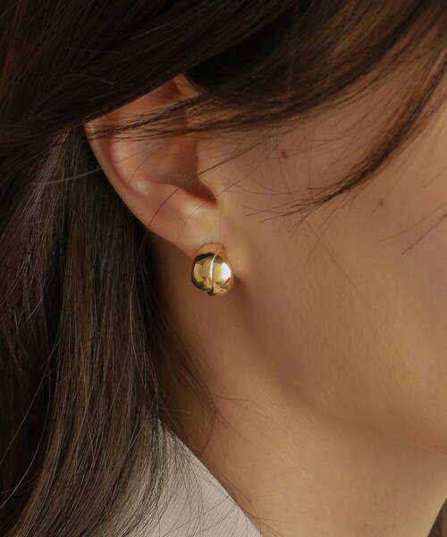 COCOSHNIK（ココシュニック） ピアス K10フォールディング フープ